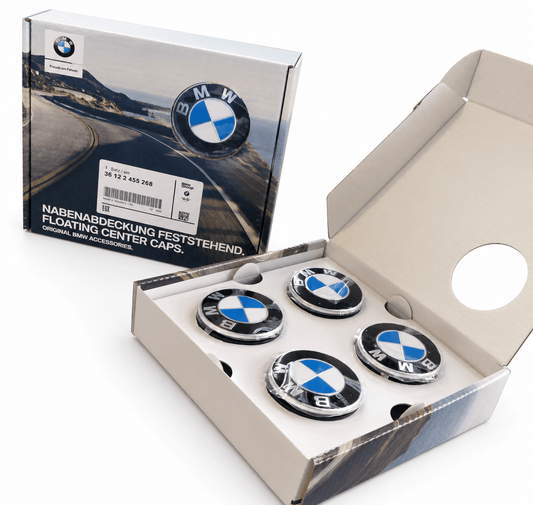 BMW Floating Centre Caps 56mm – Self-Levelling Wheel Badges – Set of 4 - SatNavHub